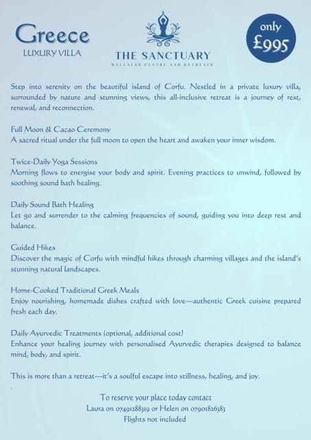 🌺 Greece Luxury Villa Retreat: 7-Day Sound Healing, Meditation & Yoga Experience