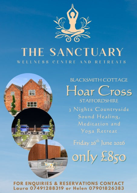🌺 Hoar Cross Staffordshire Retreat: 3-Nights Countryside Sound Healing, Meditation & Yoga Retreat